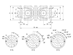 ROWH-WD Cardan Shaft,Universal Couplings Size Chart