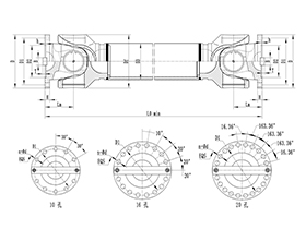 ROWH-WH Cardan Shaft,Universal Couplings Size Chart