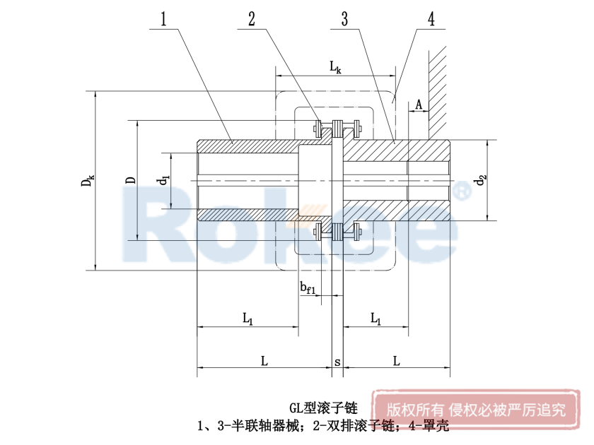 GL联轴器,GL滚子链联轴器,GL链条联轴器